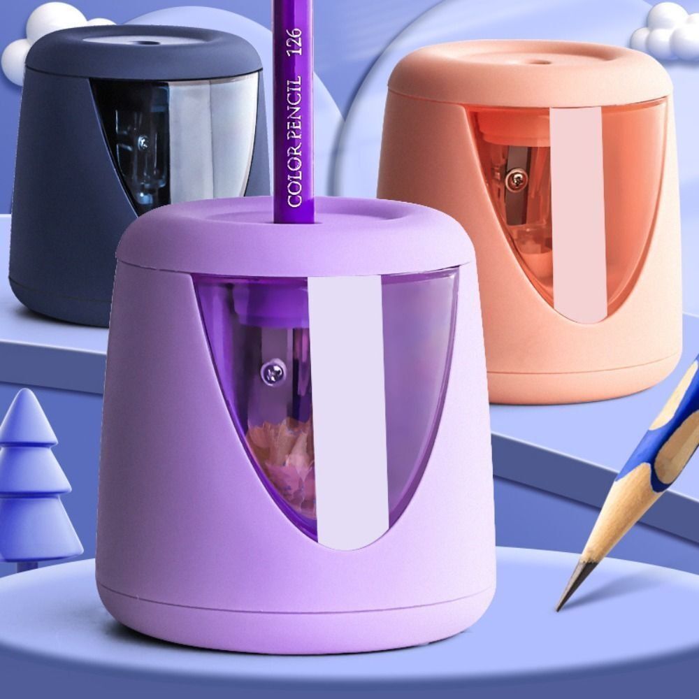Electric Pencil Sharpener Usb - with Decorative Sticker Battery/USB/Charging Creative Stationery