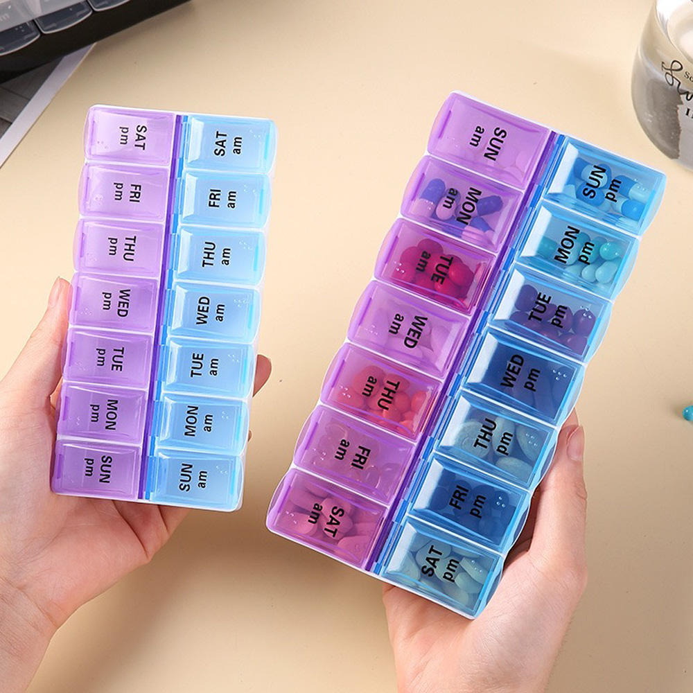 Stationery - 14 Compartments Independent Pill Case Portable