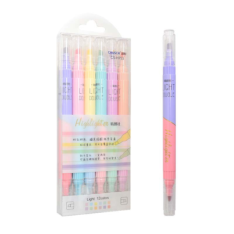 Pastel Highlighter Set Double Ended - Bộ 6 Đôi Đầu Cao Cấp