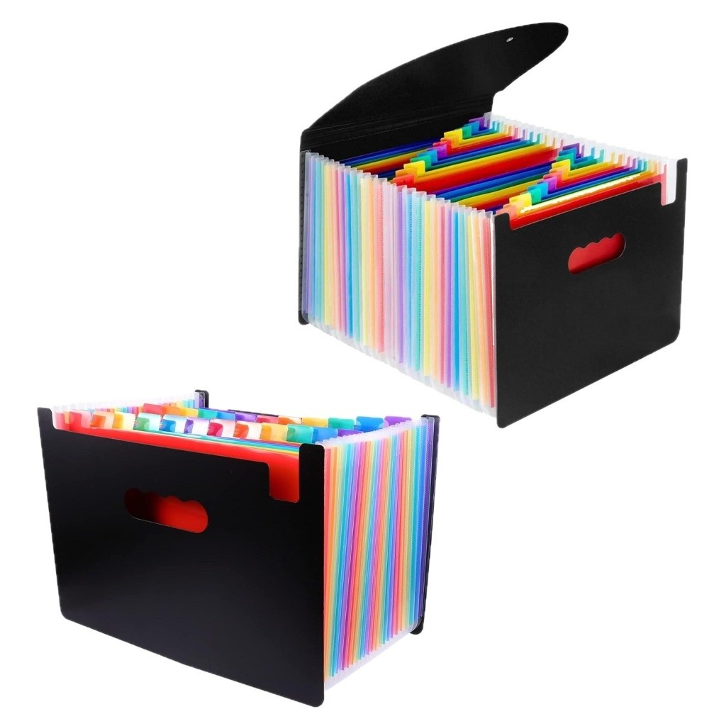 Expandable Accordion File Folder 13 Pockets - Versatile 13/25 Pockets Expanding File Box