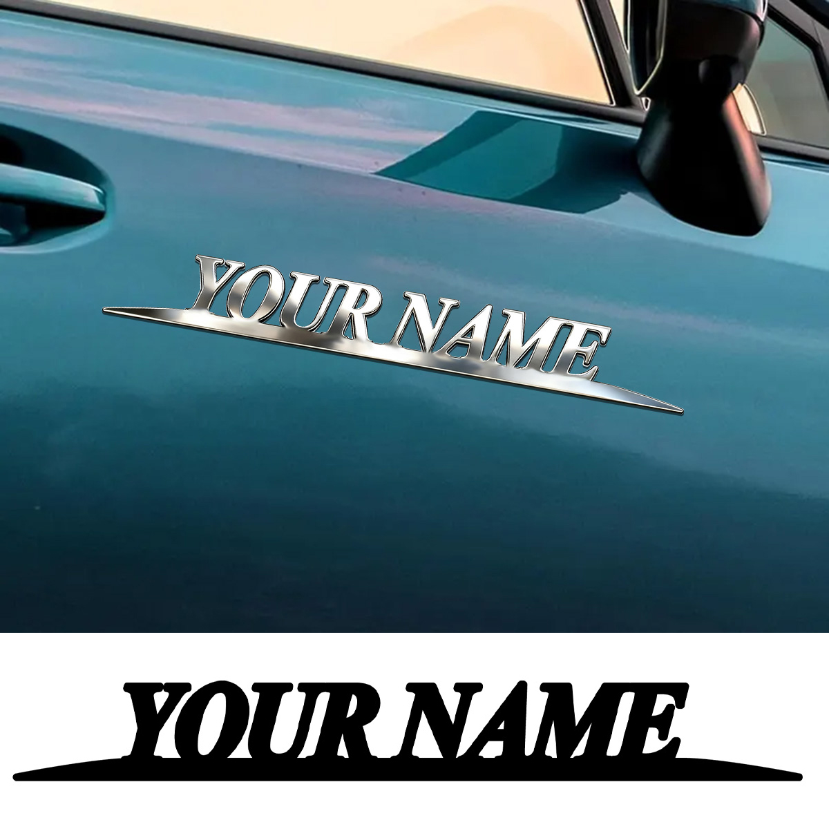 School Supplies - Metal Trendy YOUR NAME Stickers Custom