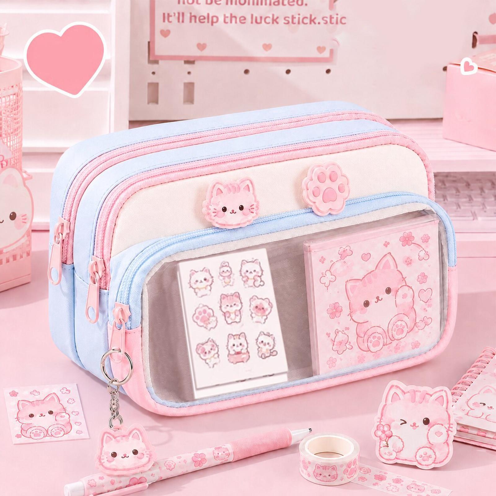 Aesthetic Large Pencil Case Pouch - Pencil Pouch Large Capacity Zipper Aesthetic