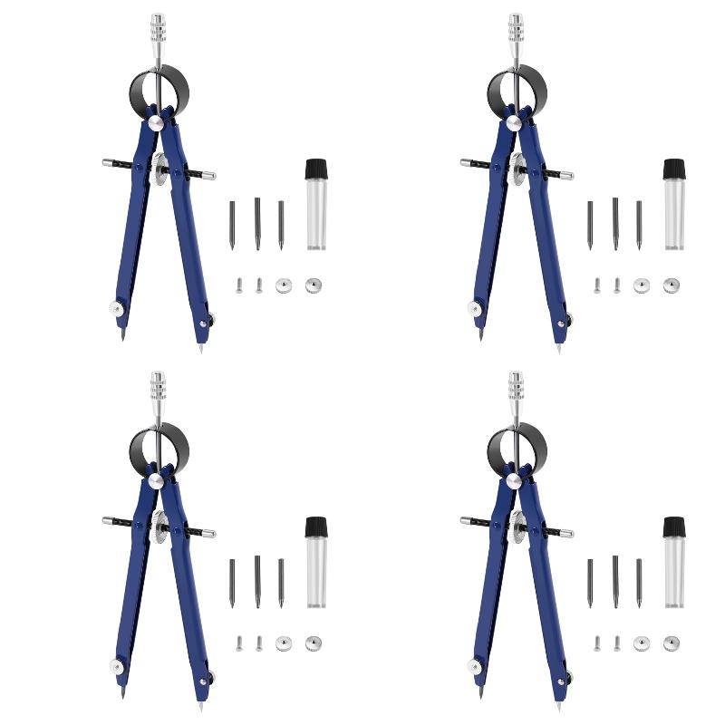 Math Geometry Set With Compass - 4pack X((Professional Compass, Compass Geometry Set