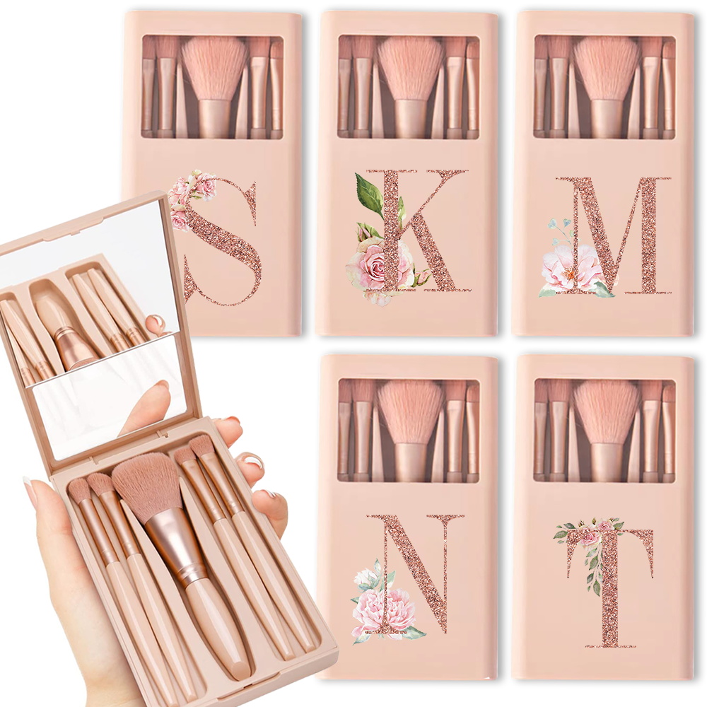 Writing Tools - 5pcs Cosmetic Brush Kit With Mirror