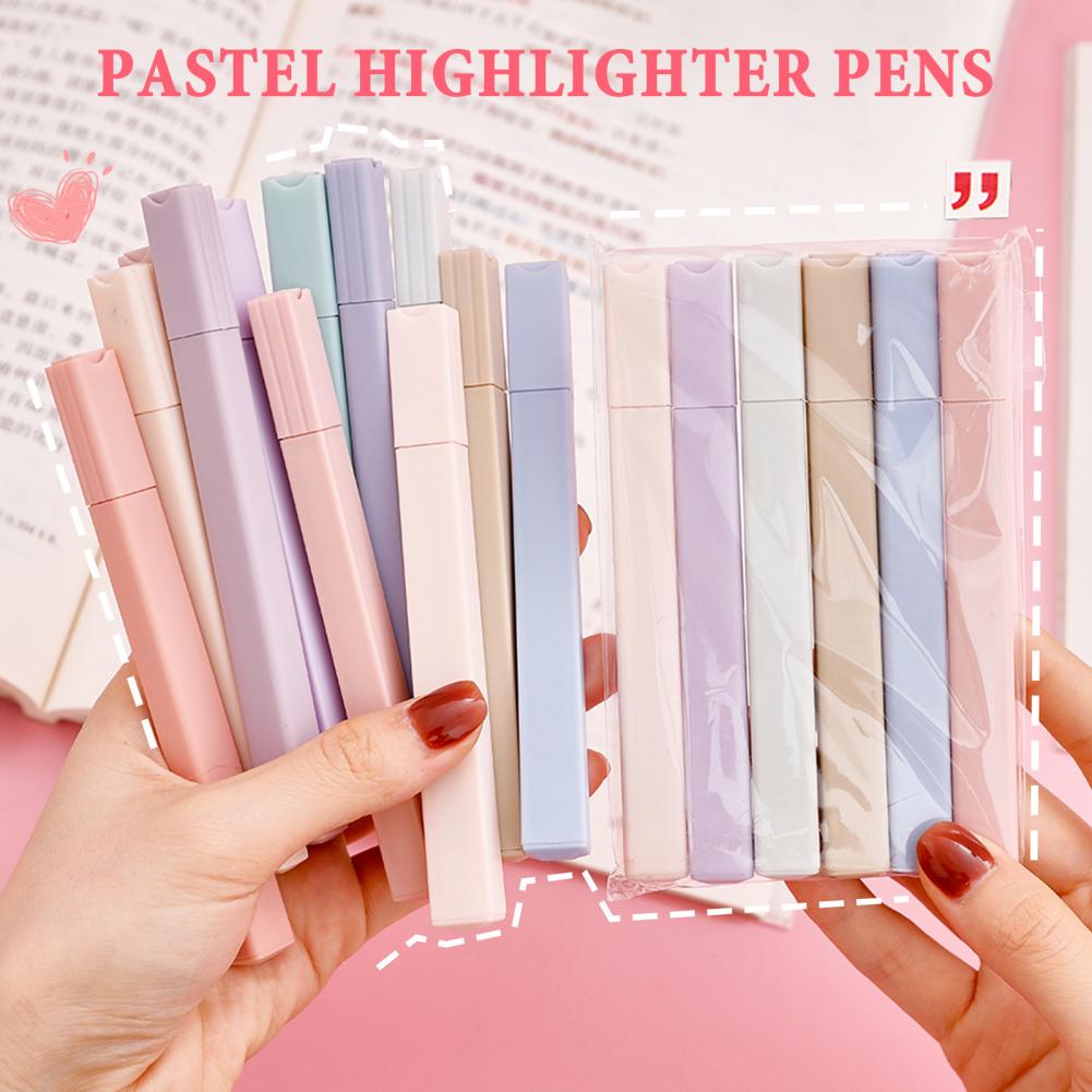Pastel Highlighter Set Double Ended - Colorful Highlighters 6pcs Pastel Highlighter Pen