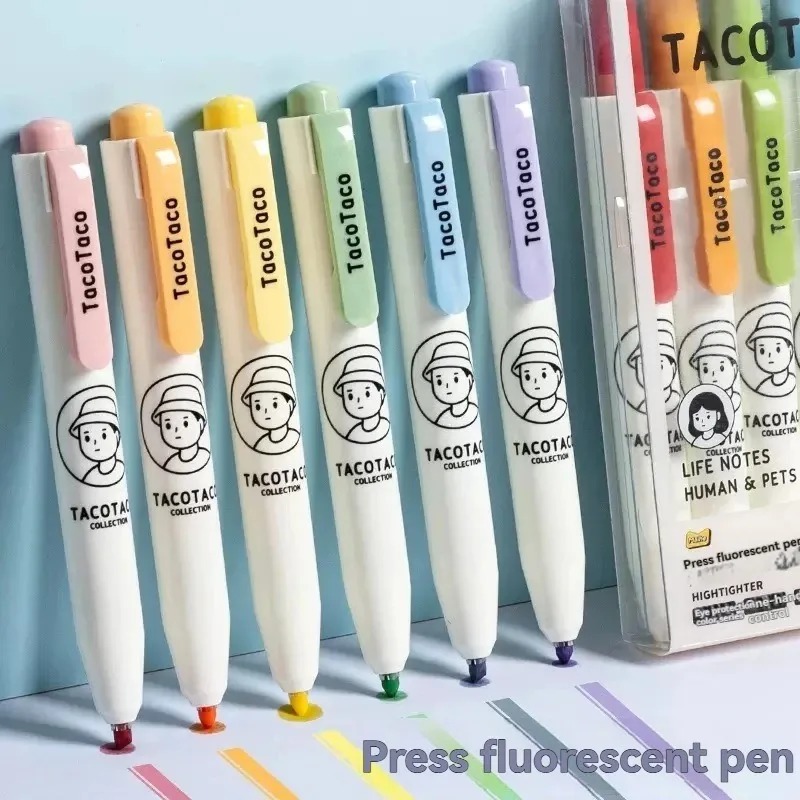 6Pcs/set Pastel Color Macaron  - đánh giá và giá Pastel Highlighter Set Double Ended