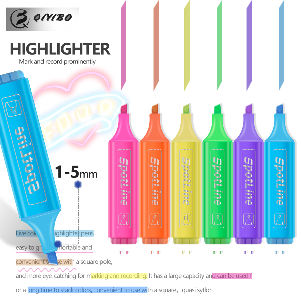 4/6 Pcs/set Pastel Flat Single - đánh giá và giá Pastel Highlighter Set Double Ended