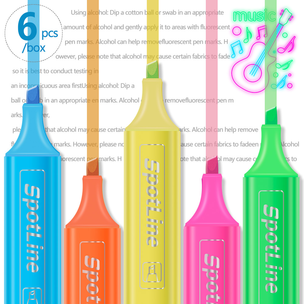 4/6 Pcs/set Pastel Flat Single - đánh giá và giá Pastel Highlighter Set Double Ended