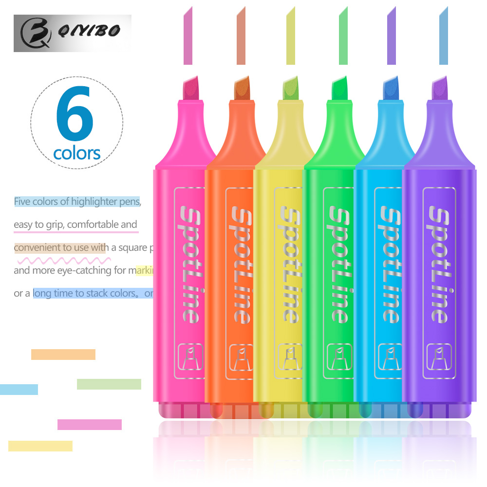 4/6 Pcs/set Pastel Flat Single - đánh giá và giá Pastel Highlighter Set Double Ended