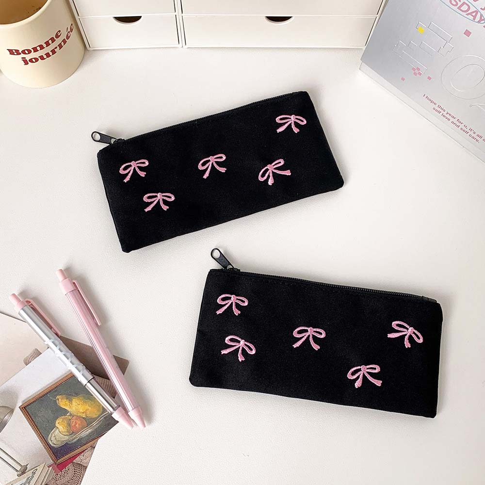 Bowknot Bow Stationery Bag Lar - đánh giá và giá Aesthetic Large Pencil Case Pouch