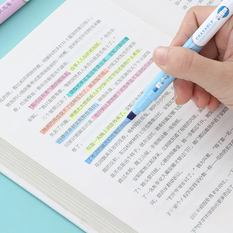 6 Colors Erasable Highlighters - đánh giá và giá Pastel Highlighter Set Double Ended