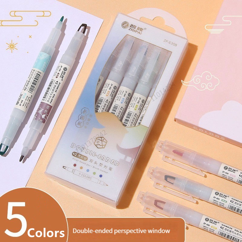 5 Cái/bộ Đôi Đầu Cao Cấp Bút K - đánh giá và giá Pastel Highlighter Set Double Ended