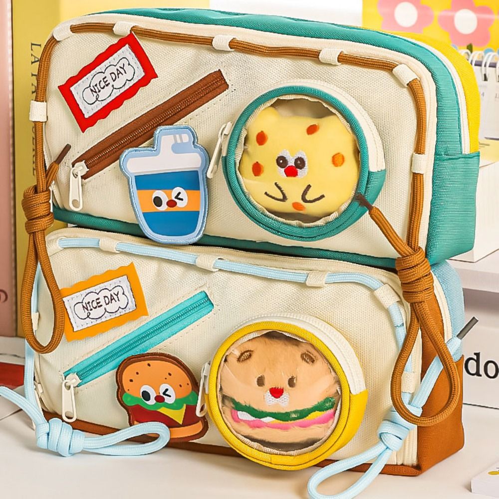 Large Capacity Hamburger Penci - đánh giá và giá Aesthetic Large Pencil Case Pouch