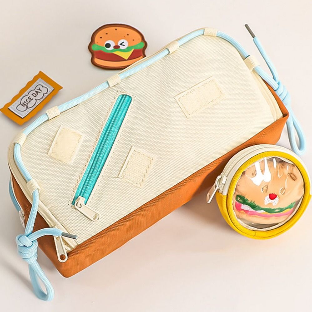 Large Capacity Hamburger Penci - đánh giá và giá Aesthetic Large Pencil Case Pouch