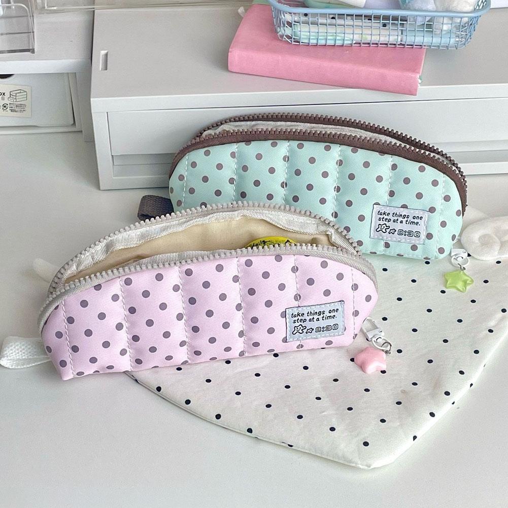 Aesthetic Polka Dot Pencil Cas - đánh giá và giá Aesthetic Large Pencil Case Pouch