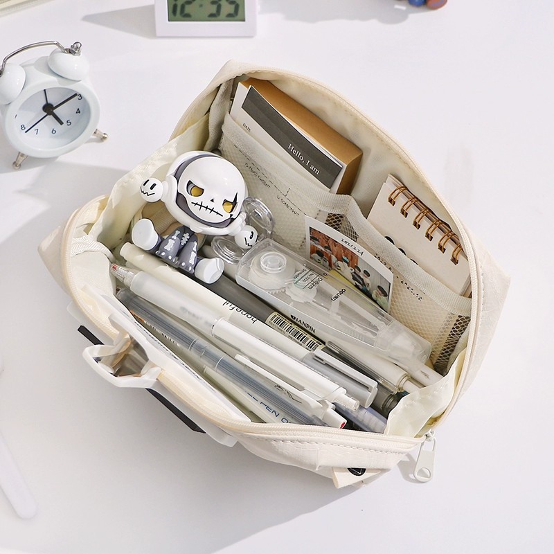 Kawaii Cream Leather Pencil Ca - đánh giá và giá Aesthetic Large Pencil Case Pouch