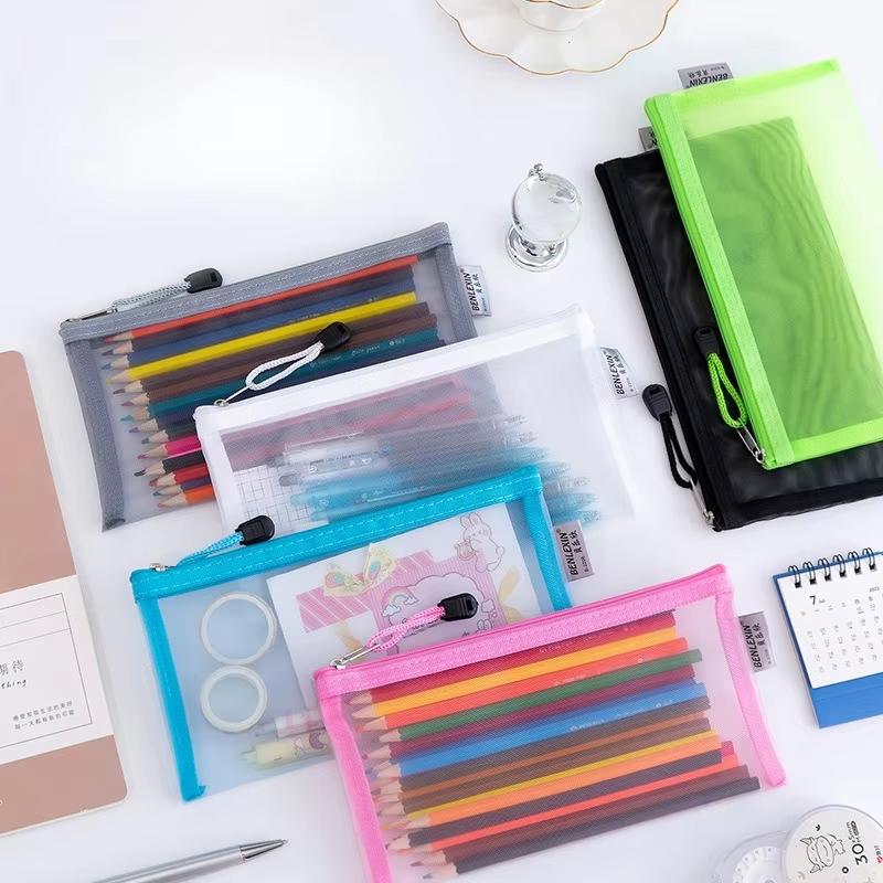 NEW Durable Zipper Mesh Pencil - đánh giá và giá Clear Mesh Pencil Pouch For Exam