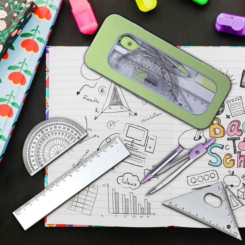 Protractor And Compass Set Mat - đánh giá và giá Math Geometry Set With Compass