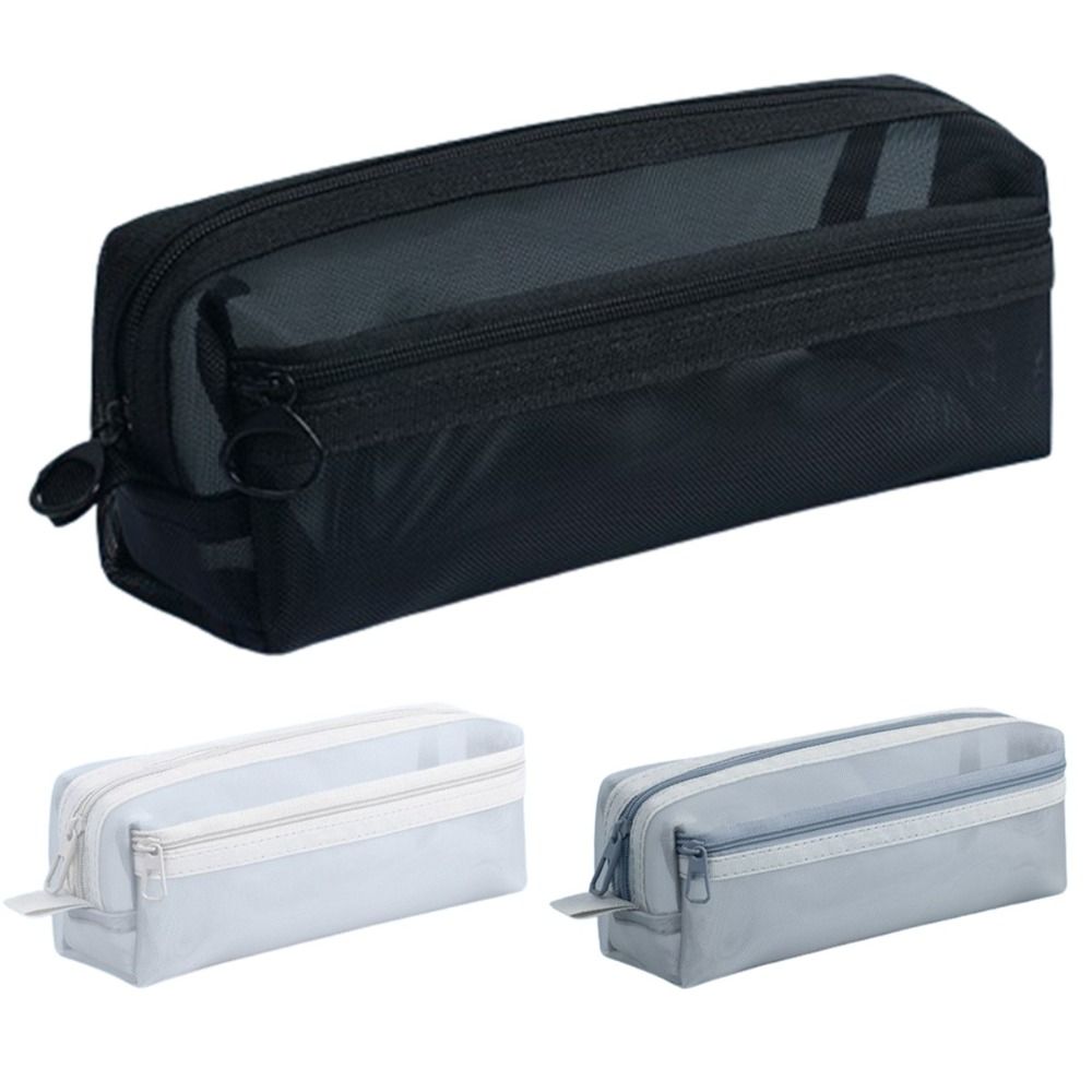 Large Capacity Double-Layer Me - đánh giá và giá Clear Mesh Pencil Pouch For Exam