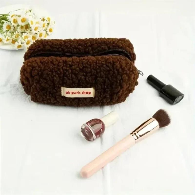 Lamb Plush Storage Bag Simple  - đánh giá và giá Aesthetic Large Pencil Case Pouch