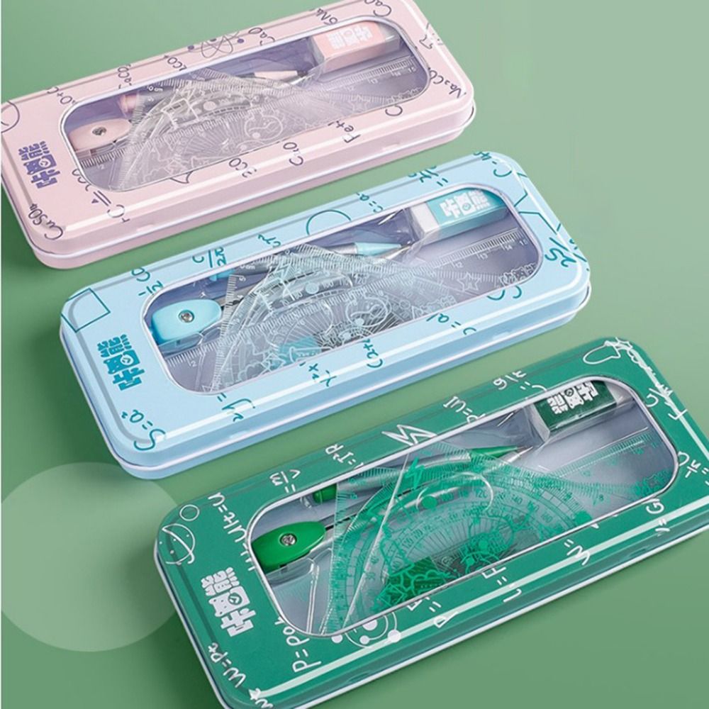 8Pcs/Set Multifunctional Math  - đánh giá và giá Math Geometry Set With Compass