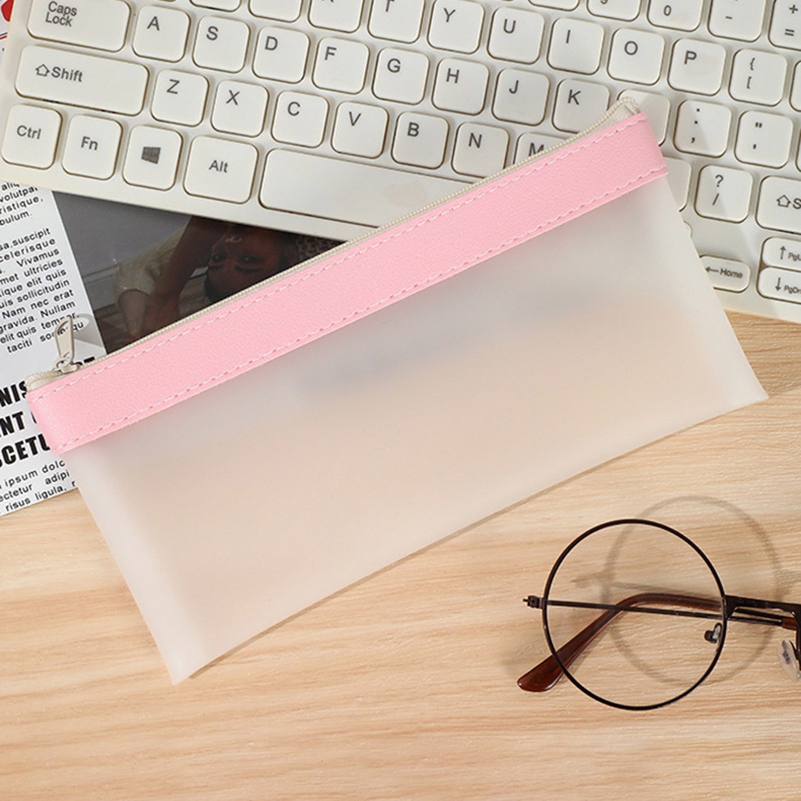 Transparent Frosted Pencil Cas - đánh giá và giá Aesthetic Large Pencil Case Pouch