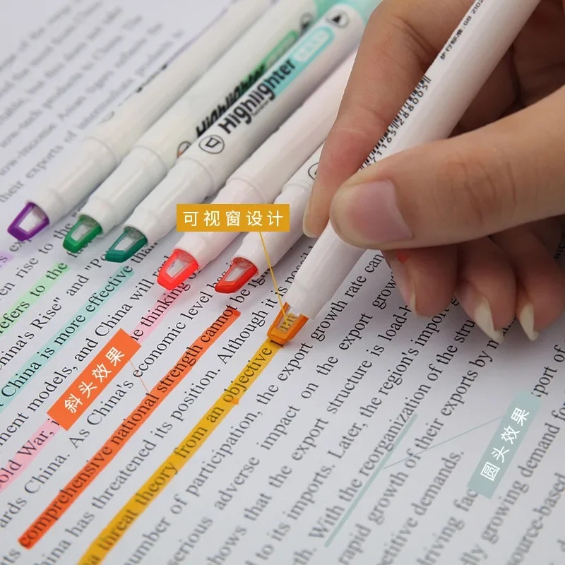 6 Colors/Set Unique Window Tip - đánh giá và giá Pastel Highlighter Set Double Ended