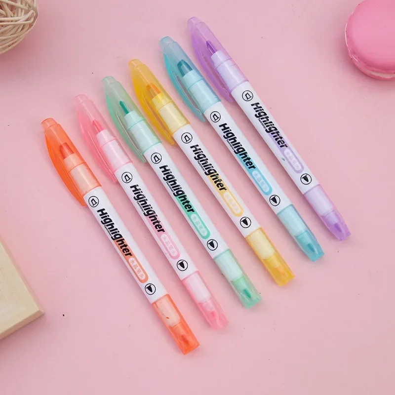 6 Colors/Set Unique Window Tip - đánh giá và giá Pastel Highlighter Set Double Ended