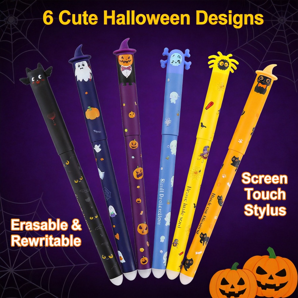 1-6Pcs Halloween Erasable Gel  - đánh giá và giá Retractable Eraser Pen Click