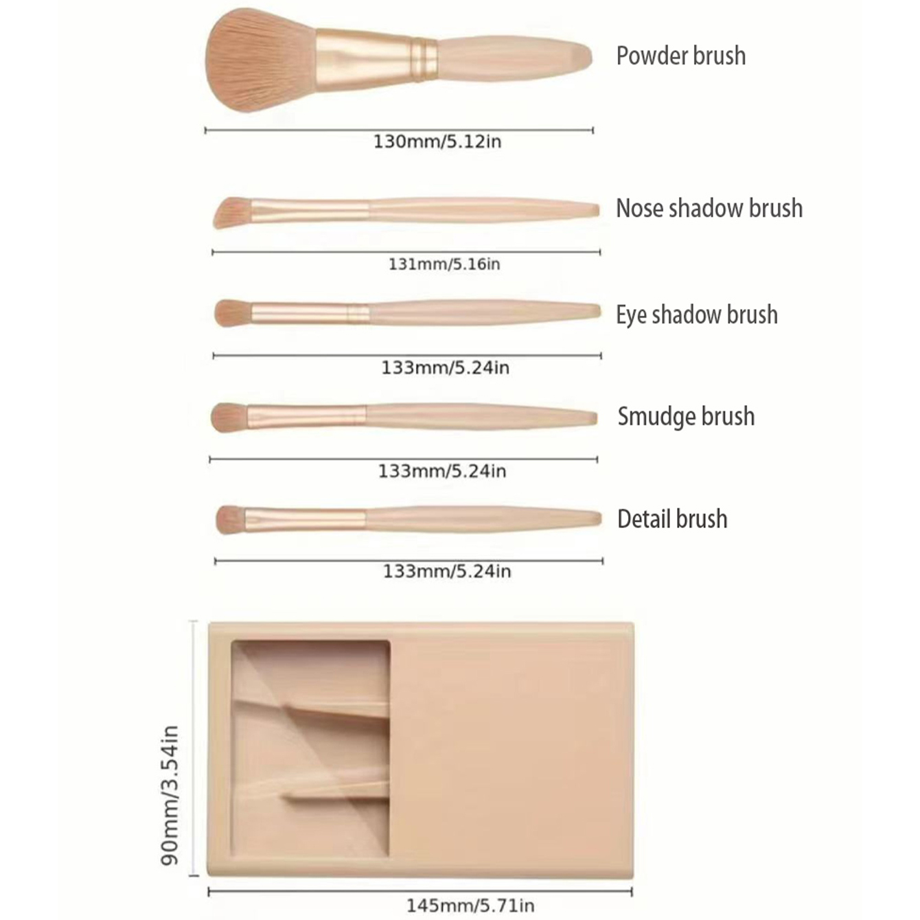 5pcs Cosmetic Brush Kit With M - đánh giá và giá Writing Tools