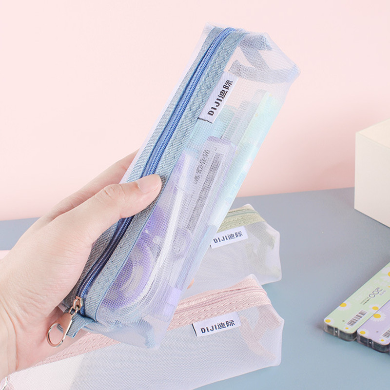 Clear Transparent Nylon Mesh P - đánh giá và giá Clear Mesh Pencil Pouch For Exam