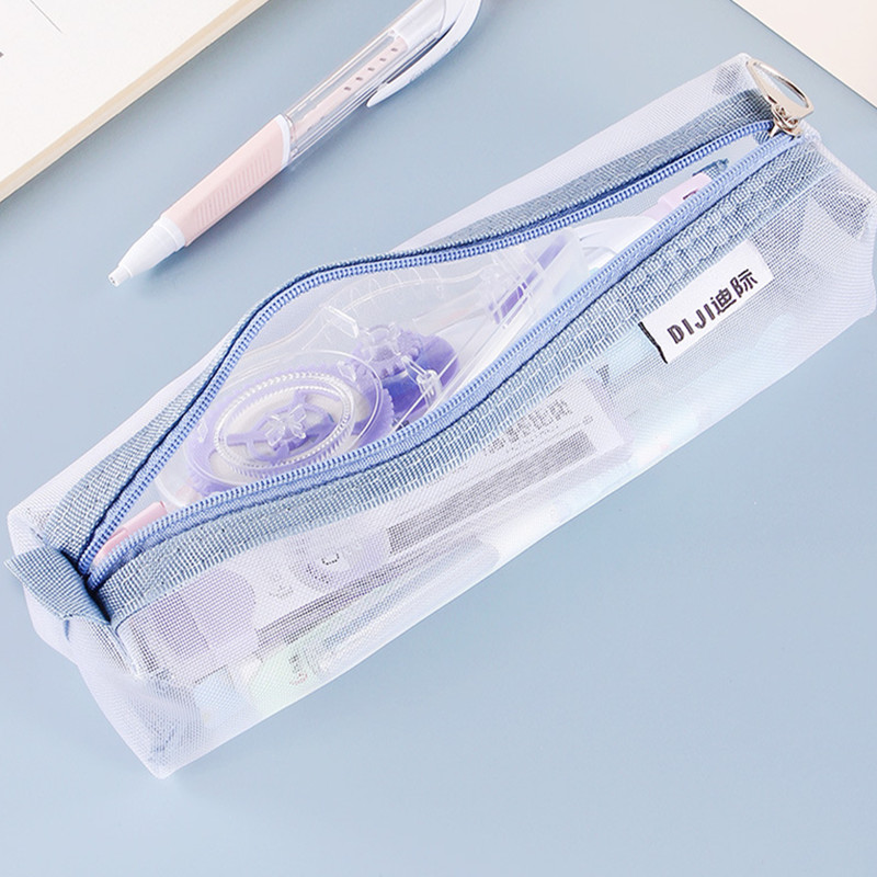 Clear Transparent Nylon Mesh P - đánh giá và giá Clear Mesh Pencil Pouch For Exam
