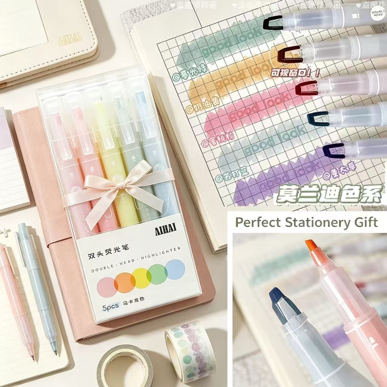 5-25 Colors/Set Double Unique  - đánh giá và giá Pastel Highlighter Set Double Ended
