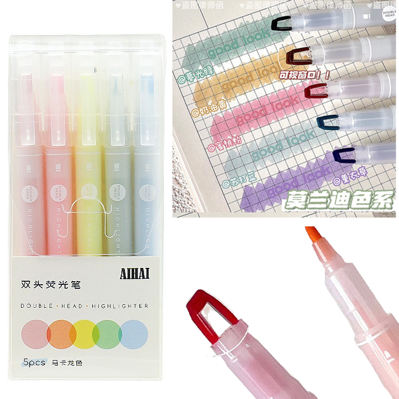 5-25 Colors/Set Double Unique  - đánh giá và giá Pastel Highlighter Set Double Ended